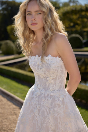 aspen lace dress Dreamy Boho Wedding Dress with Open Back and Botanical Lace Details
