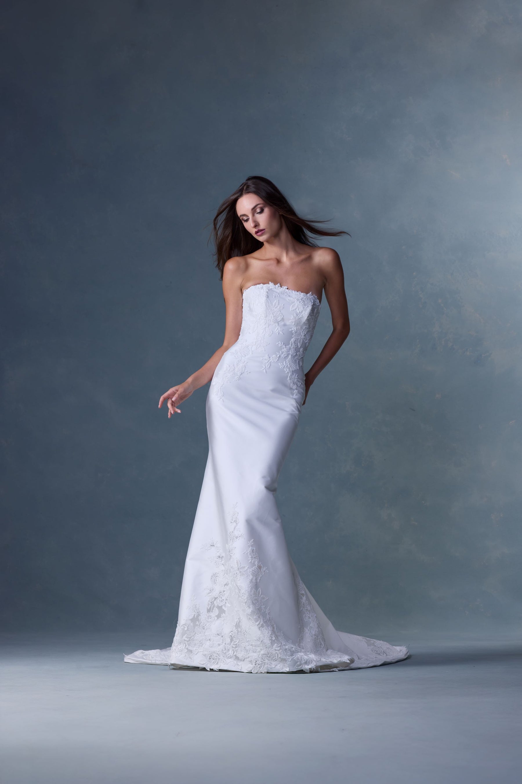 ines di santo blue wedding dress Calypso