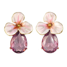In Stock-Medium Rhinestone Drop Flower Earrings