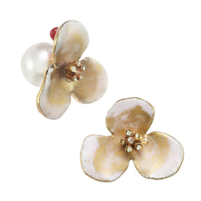In Stock- Matte Lace Large Flower Earrings